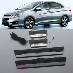Car Styling For Honda Grace 4PCS Led Door Sill Plate Auto Pedals Protector Cover 2014-2019