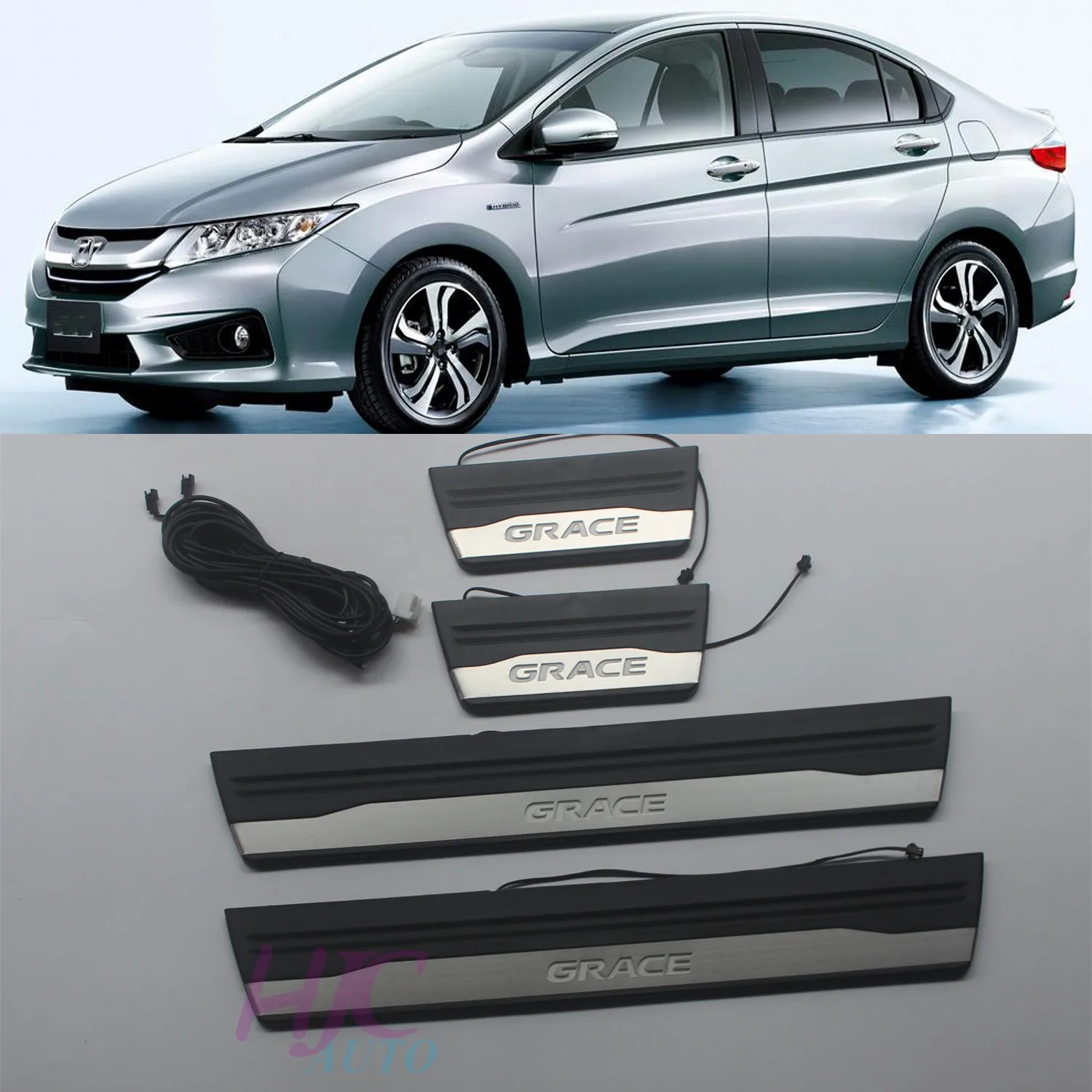 Car Styling dla Honda Grace 4 sztuk Led listwa ochronna progowa Auto pedały obudowa ochronna 2014-2019