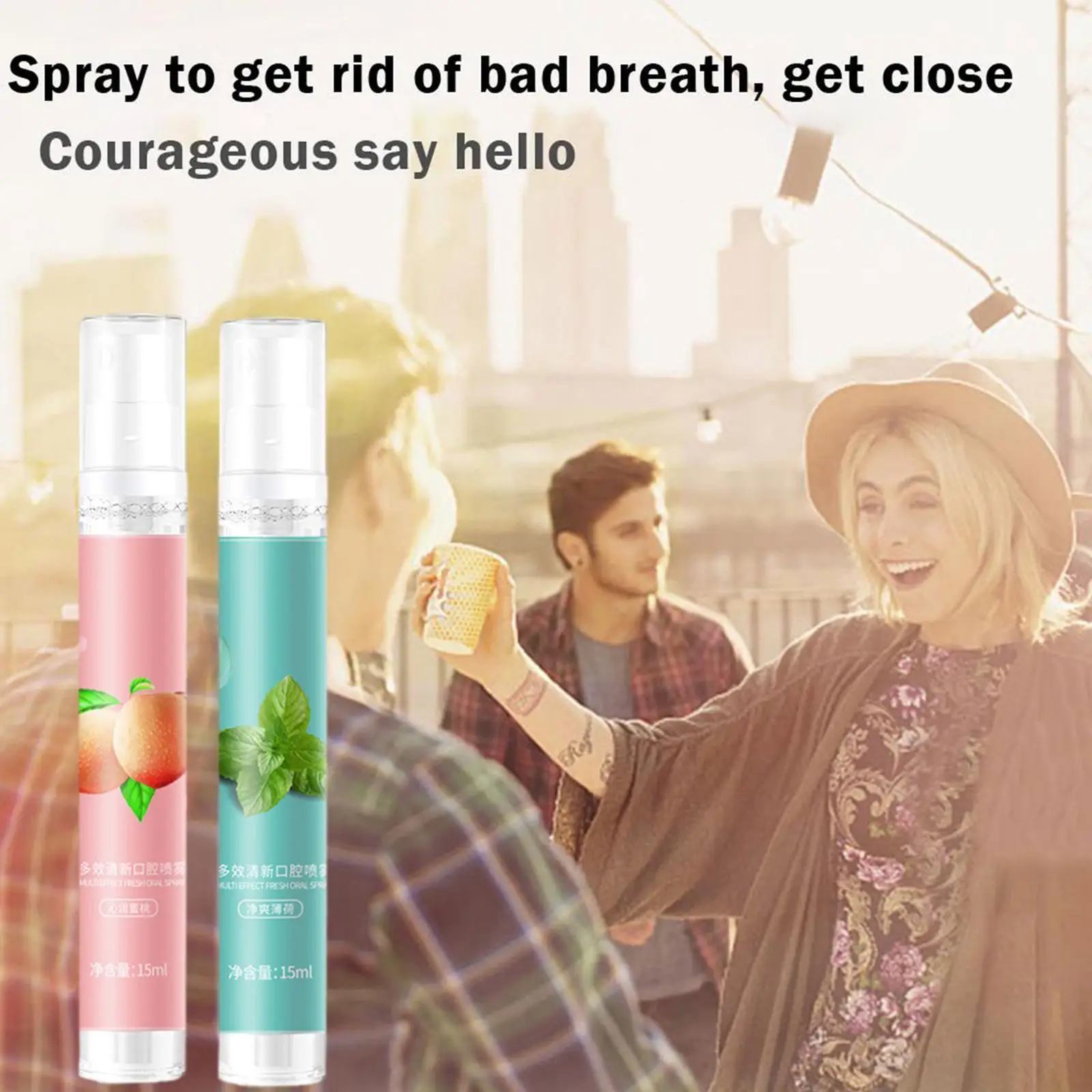 رذاذ برائحة التنفس المعطر رذاذ الخوخ والنعناع نكهة تقبيل الذكور العناية بالرش النظافة المحمولة قطعة أثرية الإناث W3v3