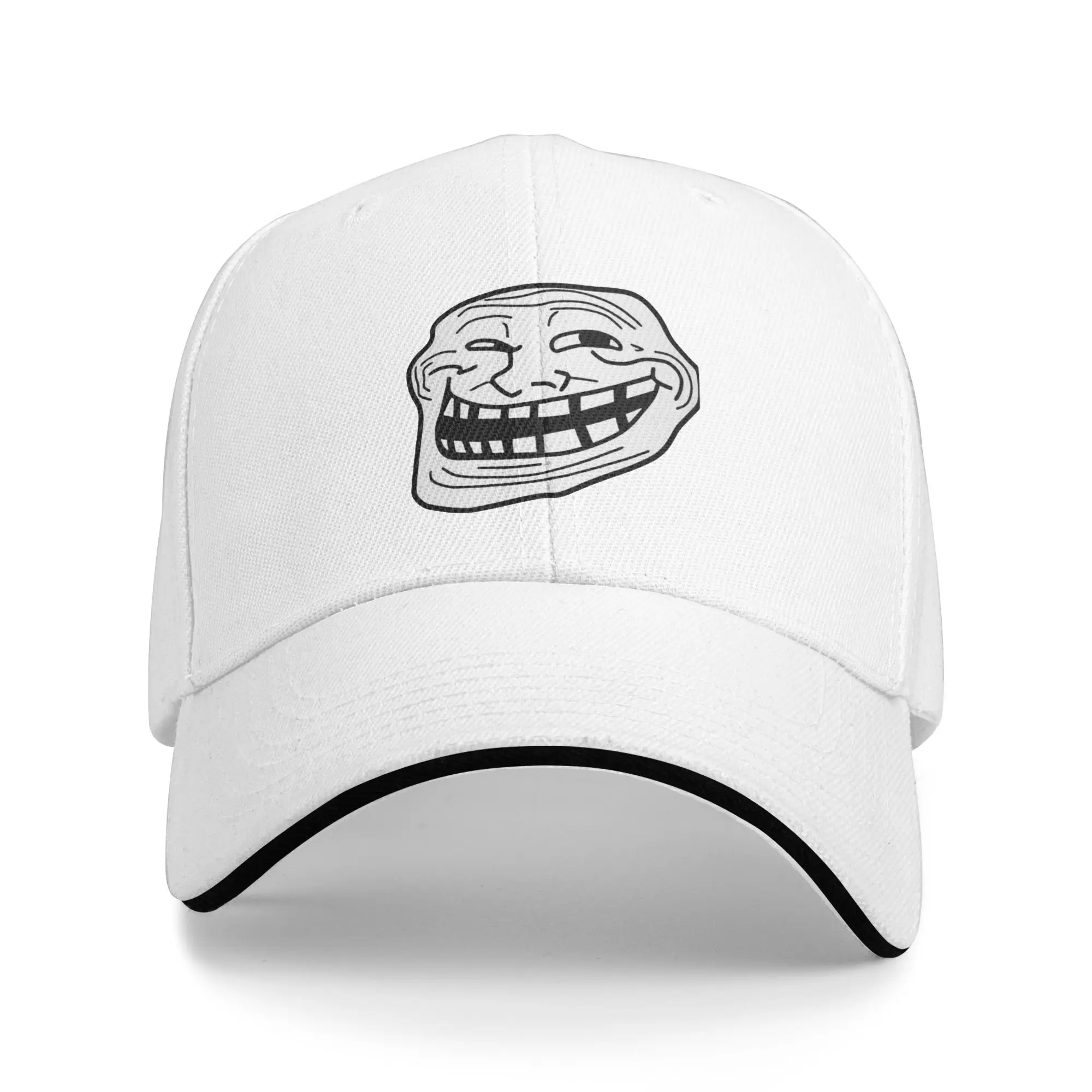 Unisex Funny Trollface Meme Rage Comic Sandwich Hat    Fashion Baseball Cap Snapback Caps  Sun Hats Adjustable Dad Hat Summer