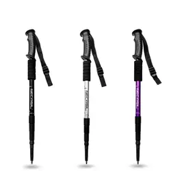 1pc Aluminium Alloy Teleskopic Stick Hiking Poles Bastão De Trekking Walking Stick Ultralight Absorber Walking Cane Alpenstock