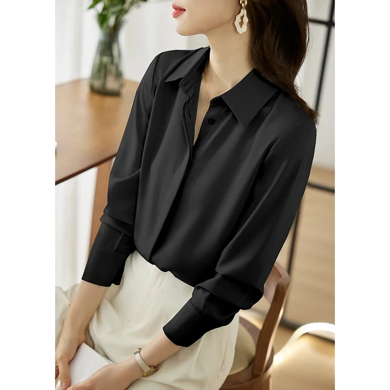 Fashion Turn Down Collar Women Shirt White Black Long Sleeve Shirt Blouse Women Tops Camisas Blusa Blusas Camisas De Mujer M318