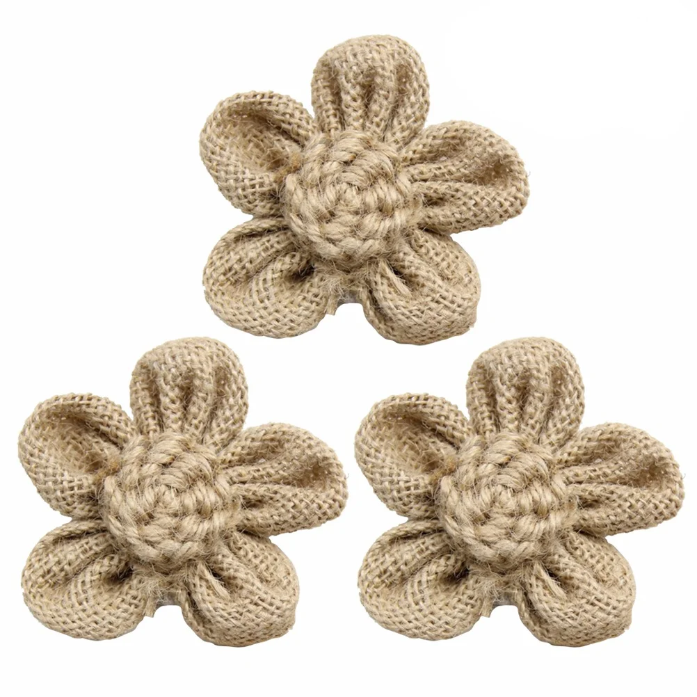 

10 Pcs Simulated Lace Rose Flowers Wedding Decor Burlap for Crafts Decoration Party Bouquet Accessories Embellishments Bride
