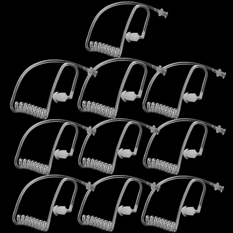 10 مجموعات/5/2/1 مجموعة شفافة لفائف الصوتية الهواء أنبوب سدادة الأذن لاستبدال سماعة الأذن الراديو