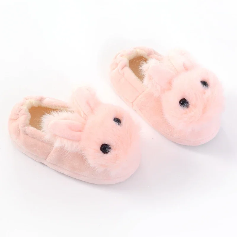 Fashion Toddler Girl Slippers for Home Gear Baby Items Loafers Plush Warm Cartoon Bunny Children Little Kid House Footwear Gifts