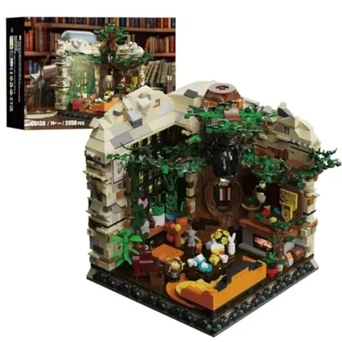 Magic World Huflepuf College Common Room Harry Modular Architecture Building Blocks Poter with Light 2059 Pieces Collectible Ha