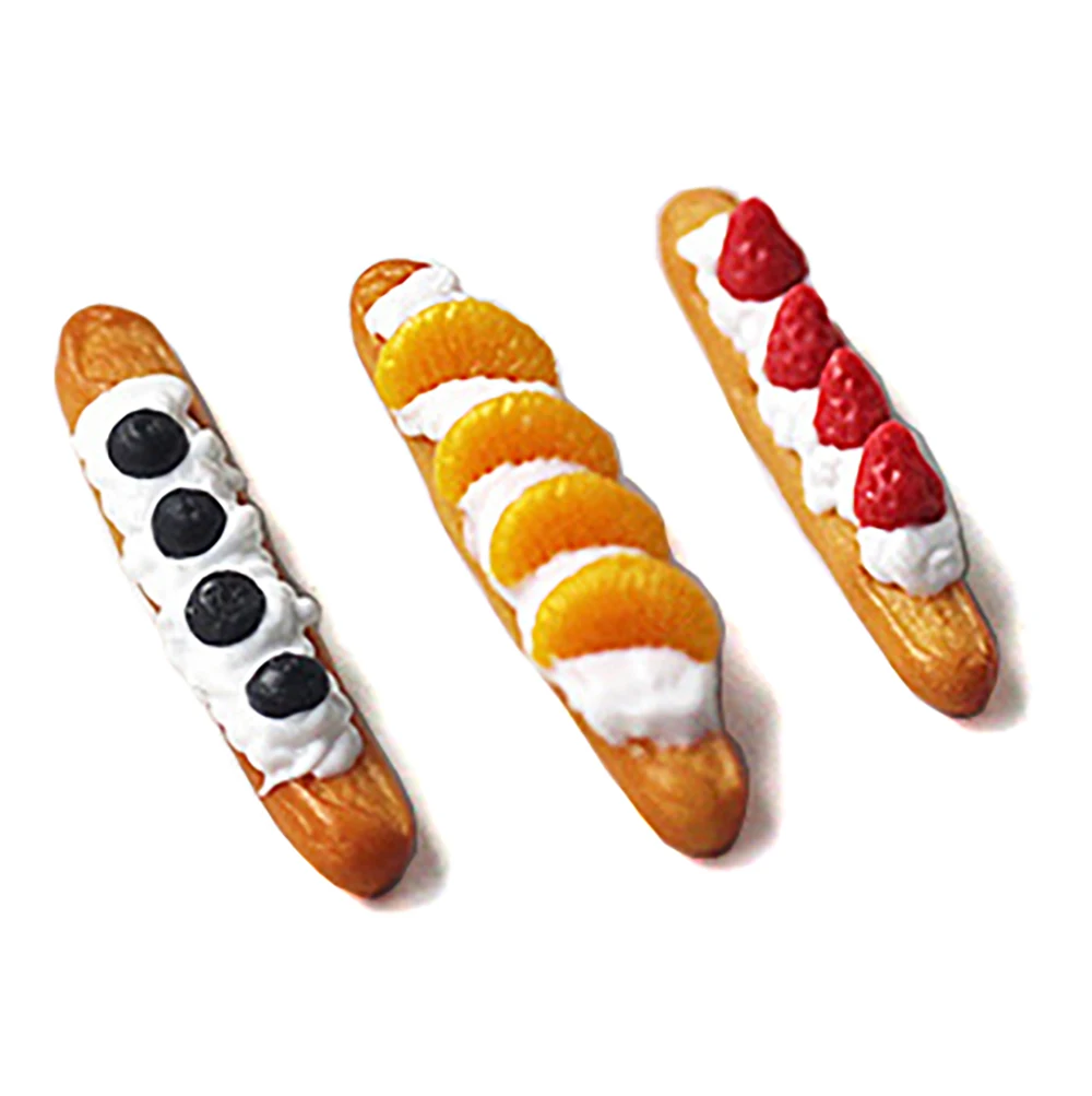 

1Pcs 1/12 Dollhouse Accessories Miniature French Baguette Mini Fruit Cream Bread Model Toy for Doll House Decoration OB11