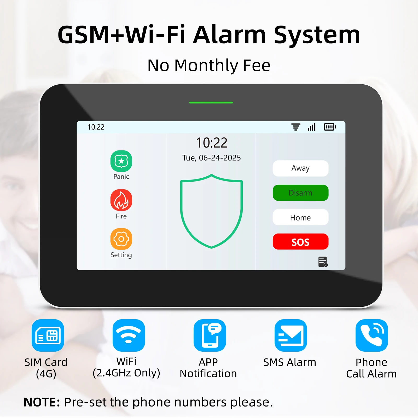 CPVAN New Model Smart Home Alarm System 7 Inch Tuya WIFI 4G Panel Built-in 5000mAh Battery for Home Security Protection System
