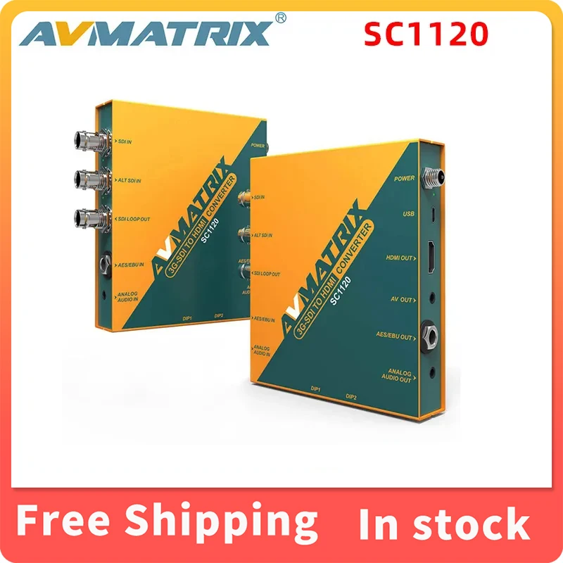 AVMATRIX SC1120 3G-SDI to HDMI & AV 1080P to 720p Scaling Converter With AES/EBU or Analog Audio Embedding/De-embedding