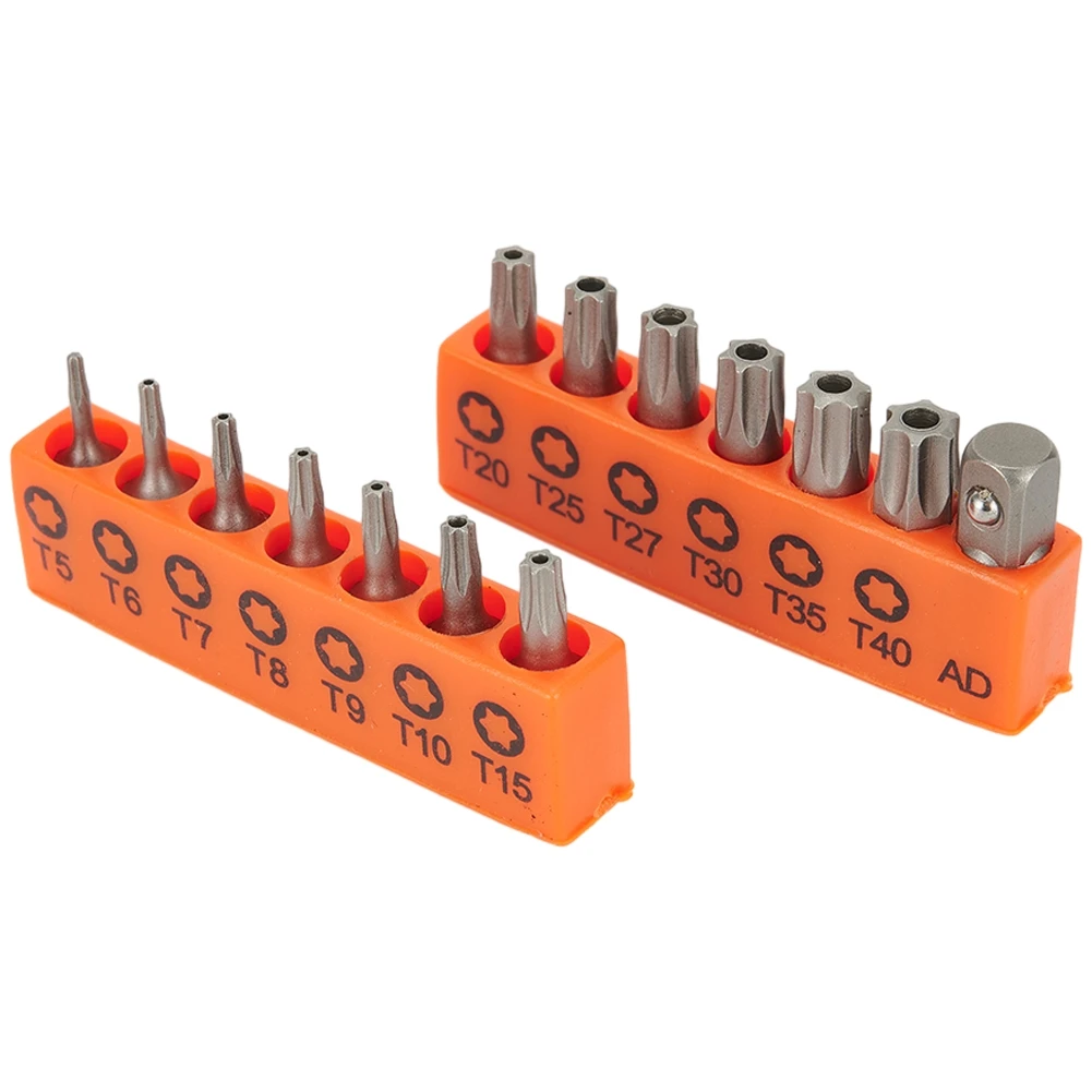 14PCS 25mm Torx-Screwdriver Set With Hole T5-T40 Electric Screw Driver Holder Professional Hand Tools Accessories Alloy Steel