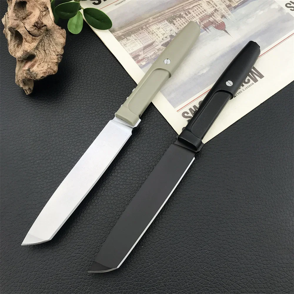 Outdoor Tactical Fixed Blade Knife Tanto Blade GFN Handle Easy to Carry Fishing Hunting Straight EDC Knives With Gift Sheath