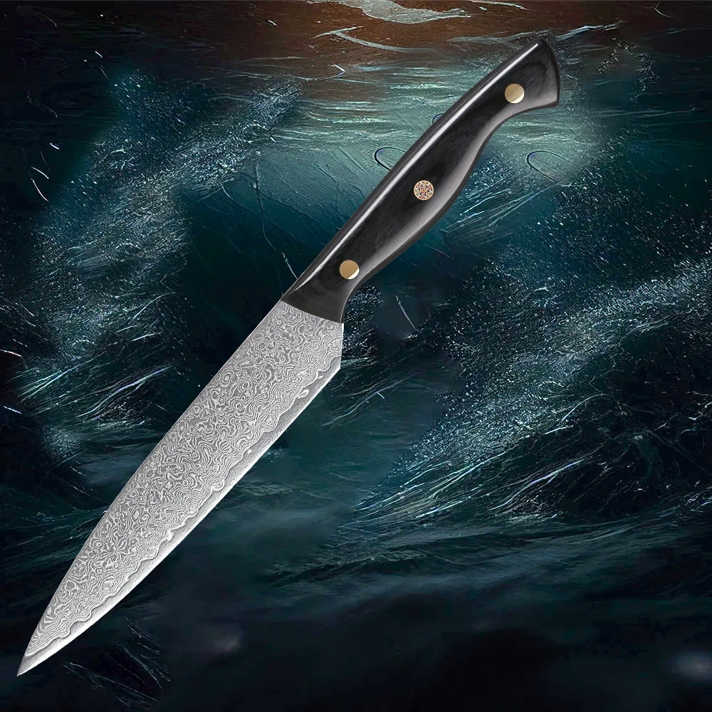 5.5 Inch Professional Utility Knife 67 Layers Damascus Steel Kitchen Chef Knives Pakka Handle Paring Peeling Knife