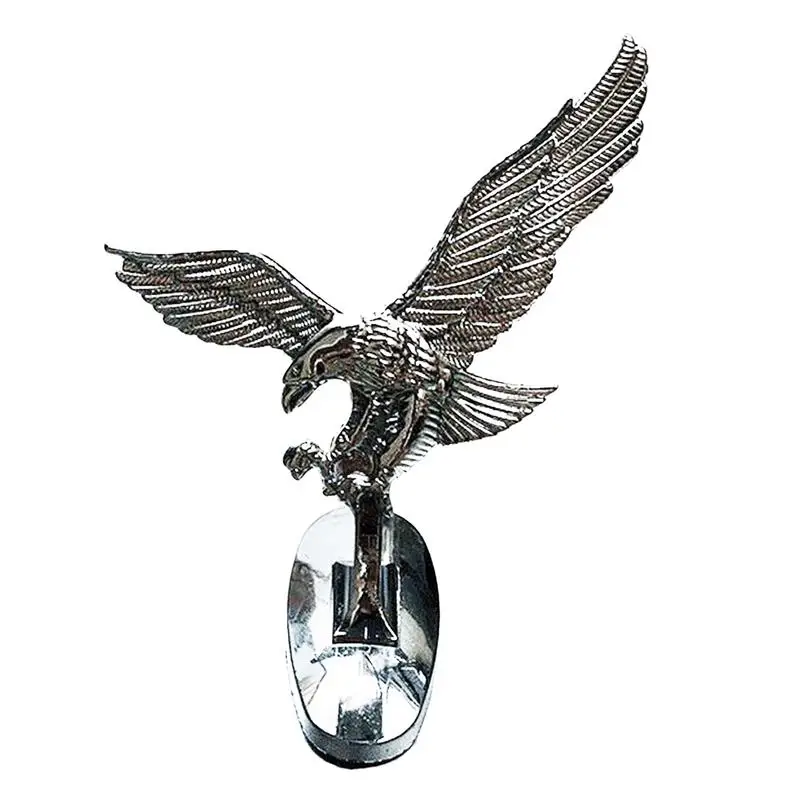 Car 3D Flying Eagle Emblem Creative Logo Hood Ornament Zinc Alloy Badge Stickers Chrome Decorati Car Exterior Accessories