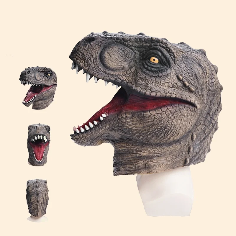 

Eraspooky Realistic Jurassic Dinosaur Cosplay Tyrannosaurus Latex Mask Halloween Costume Props For Adult Festival Party Headgear