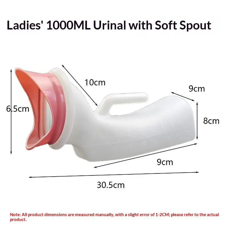 Women Camping Urinal Thickened Leak-Proof Soft Spout Clear Scale Large Chamber Pot for Outdoor Activities