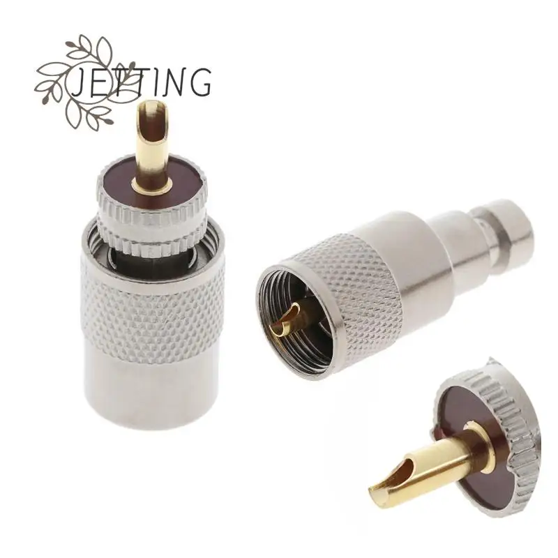 Screwed Coupling Connector RF UHF Coaxial Male PL259 Plug Crimp RG8U RG58-3 UHF PL259 Male Plug Radio Frequency Coaxial