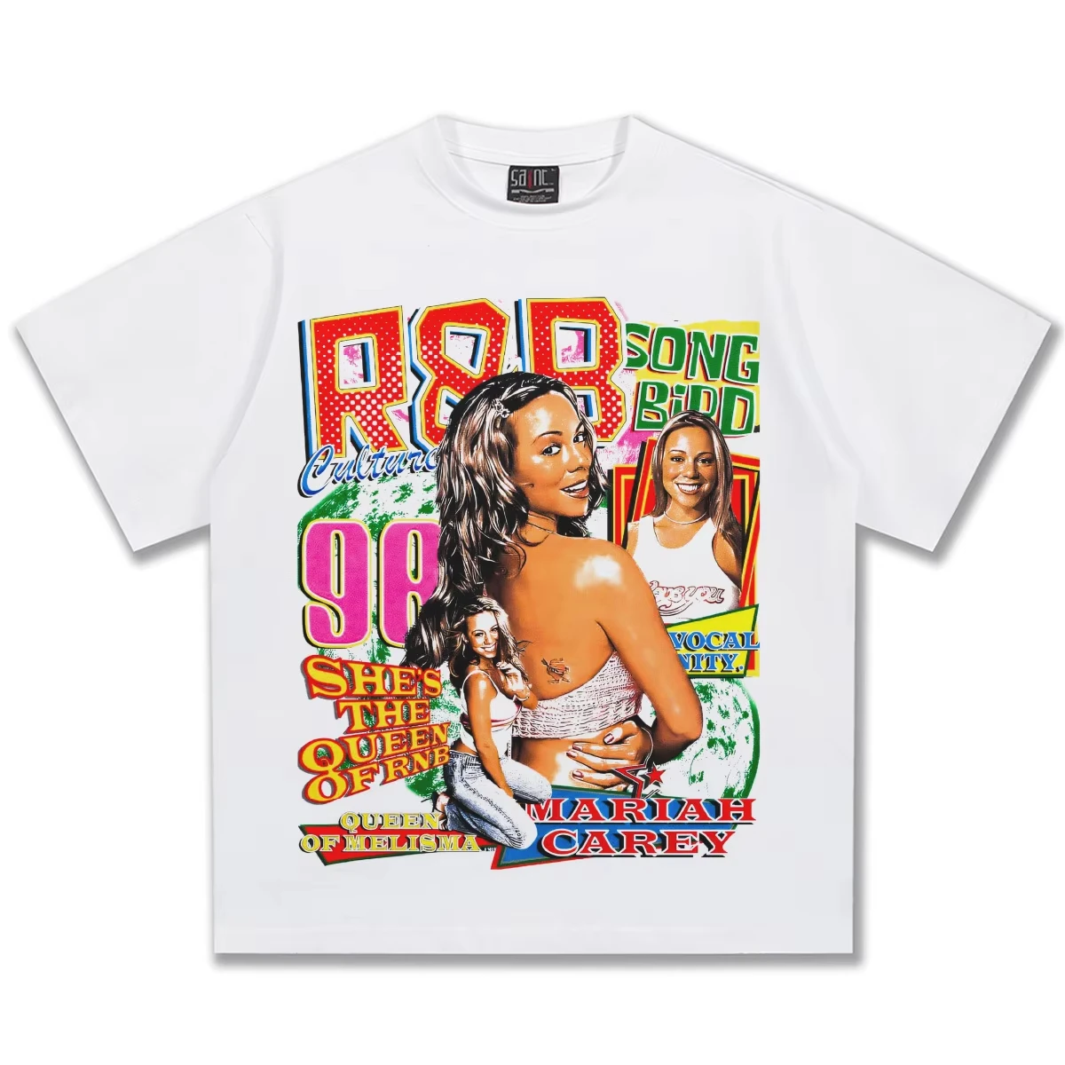 Mariah Carey R&B Queen Classic Poster Graphic Print T-Shirt Men Women O-neck Cotton Tee Streetwear Harajuku Fashion Oversize Top