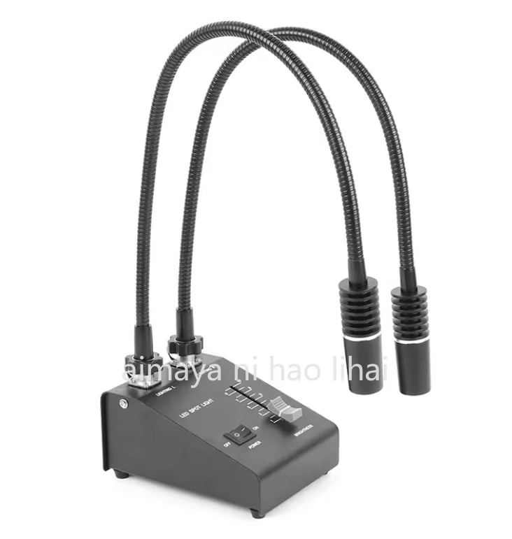 

Stereo Microscope LED Double Gooseneck Light Cold Facula Fiber Optic Adjustable Illuminator Lamp Spot Light Lamp Ring Light