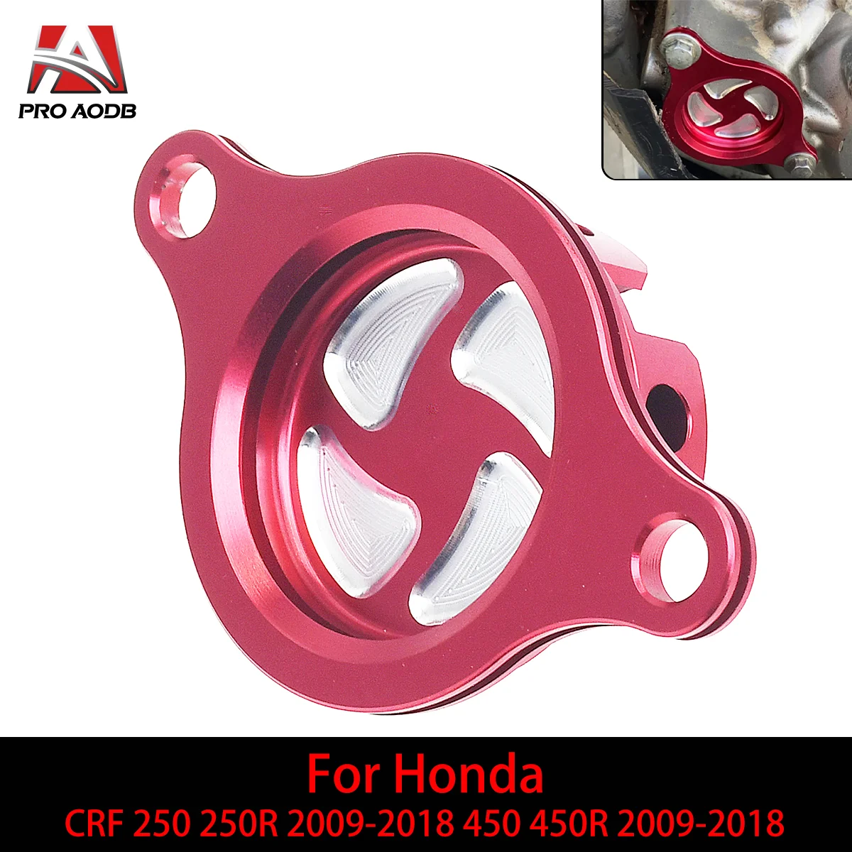 

Motorcycle CNC Red Oil Filter Cleaner Cap Cover For HONDA CRF 250 250R 2009-2018 CRF 450 450R 2009-2018 Model Parts Motocross