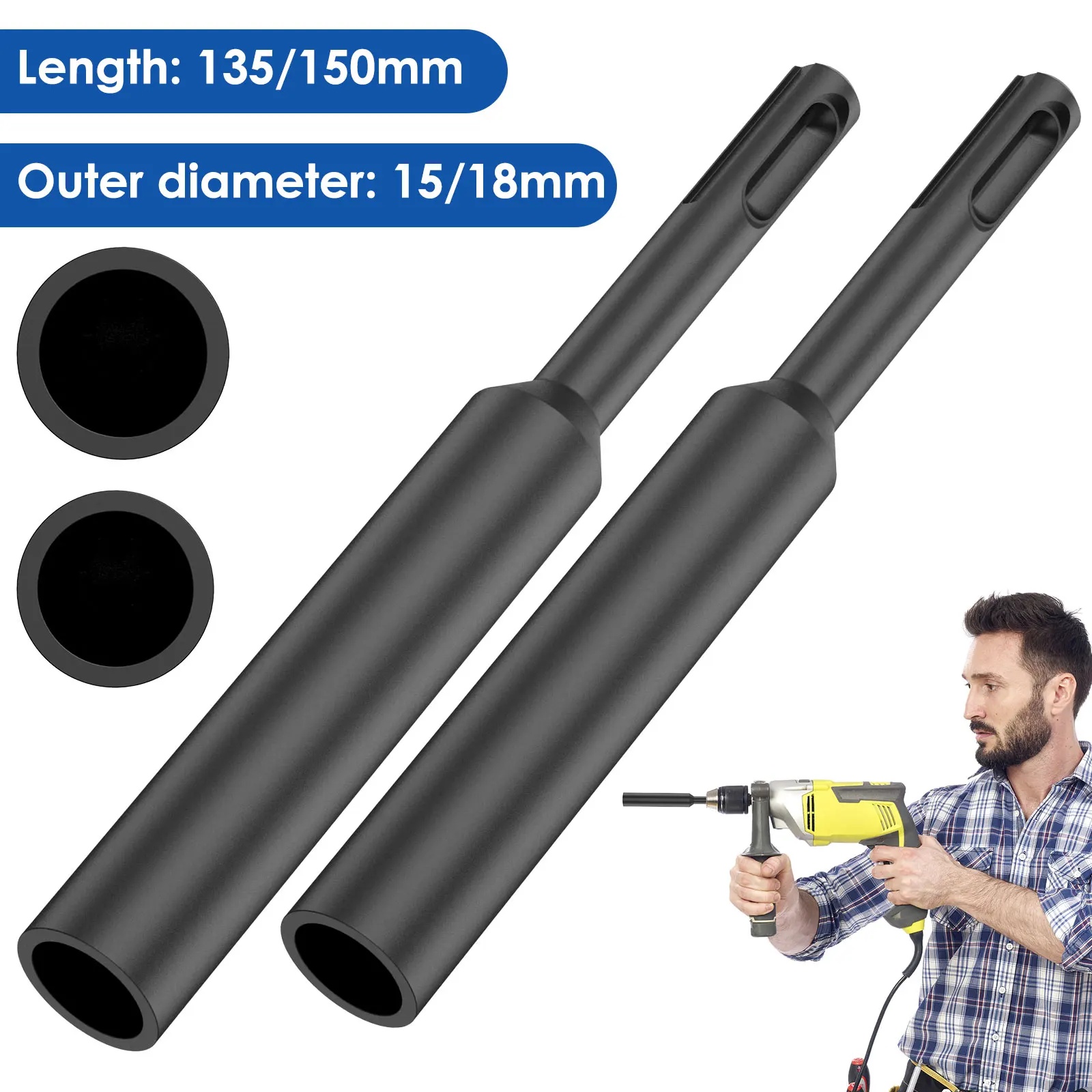 

SDS Ground Rod Driver Bit Ground Rod Driver for 5/8" and 3/4" Ground Rod Professional Tools Accessories Hardened Soil Driver