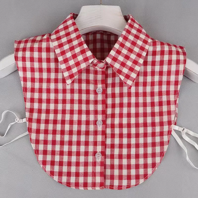 New Fake Collar Plaid Shirt Detachable Collars Solid Shirt Womens Dickie Collar White Girls Top Clothes Dickey Collar For Women