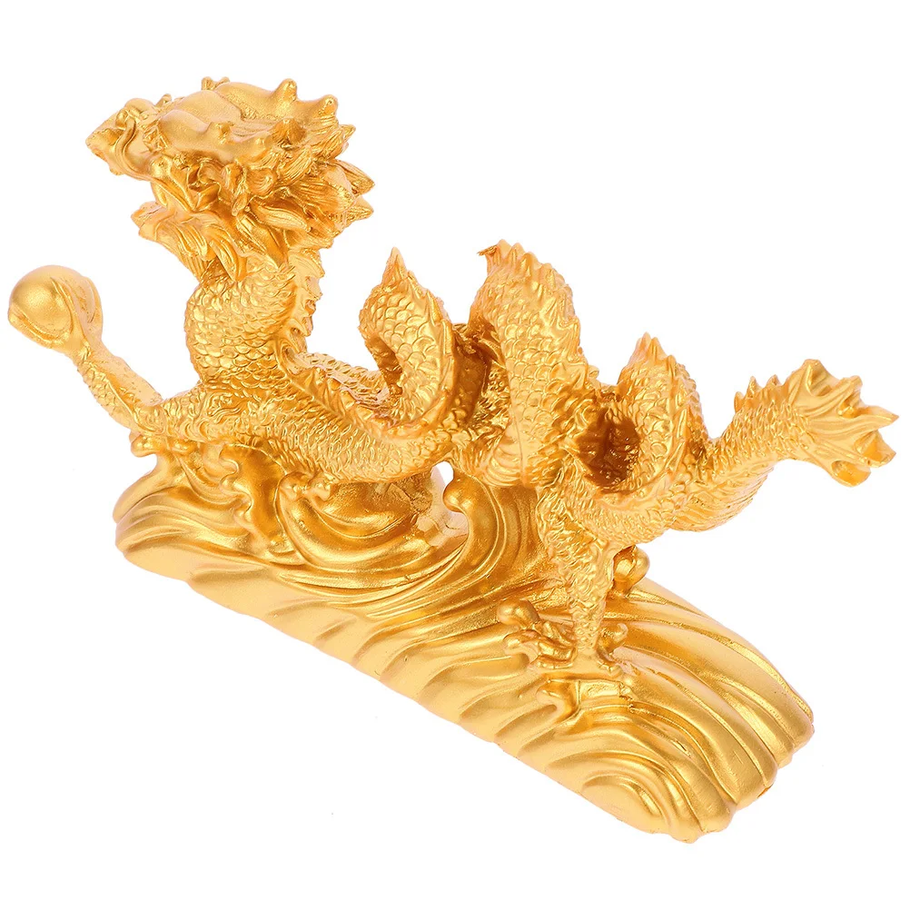 

Resin Dragon Statue Desktop Chinese Craft Ornament Home Office Decor Auspicious Zodiac Cabinet Animal Statues Small Chinese