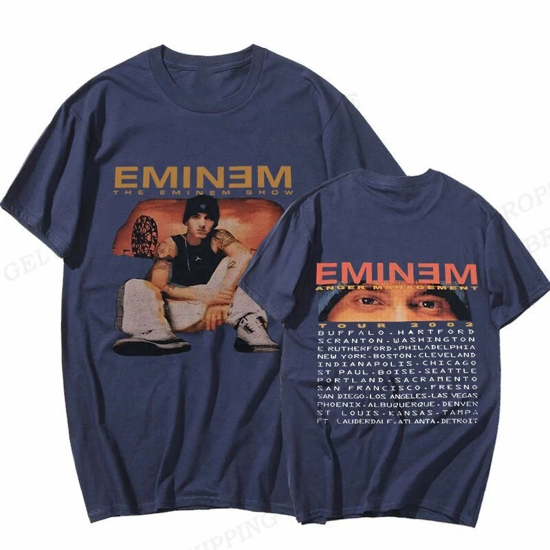 Rapper Eminem Printed Cotton T-Shirts Men Women Fashion Casual Short Sleeve T Shirt Hip Hop Harajuku Unisex Tees Tops Clothing