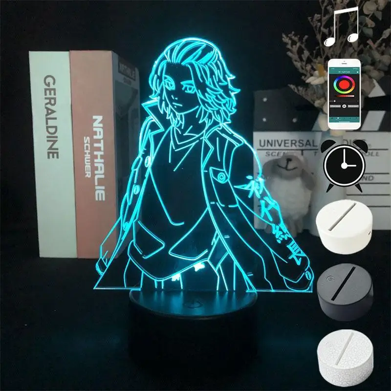 Mikey 3D Night Light Japanese Anime Tokyo Boys Nightlight 7 Colors Projector LED Table Lamp Room Decoration Children Gift Idea