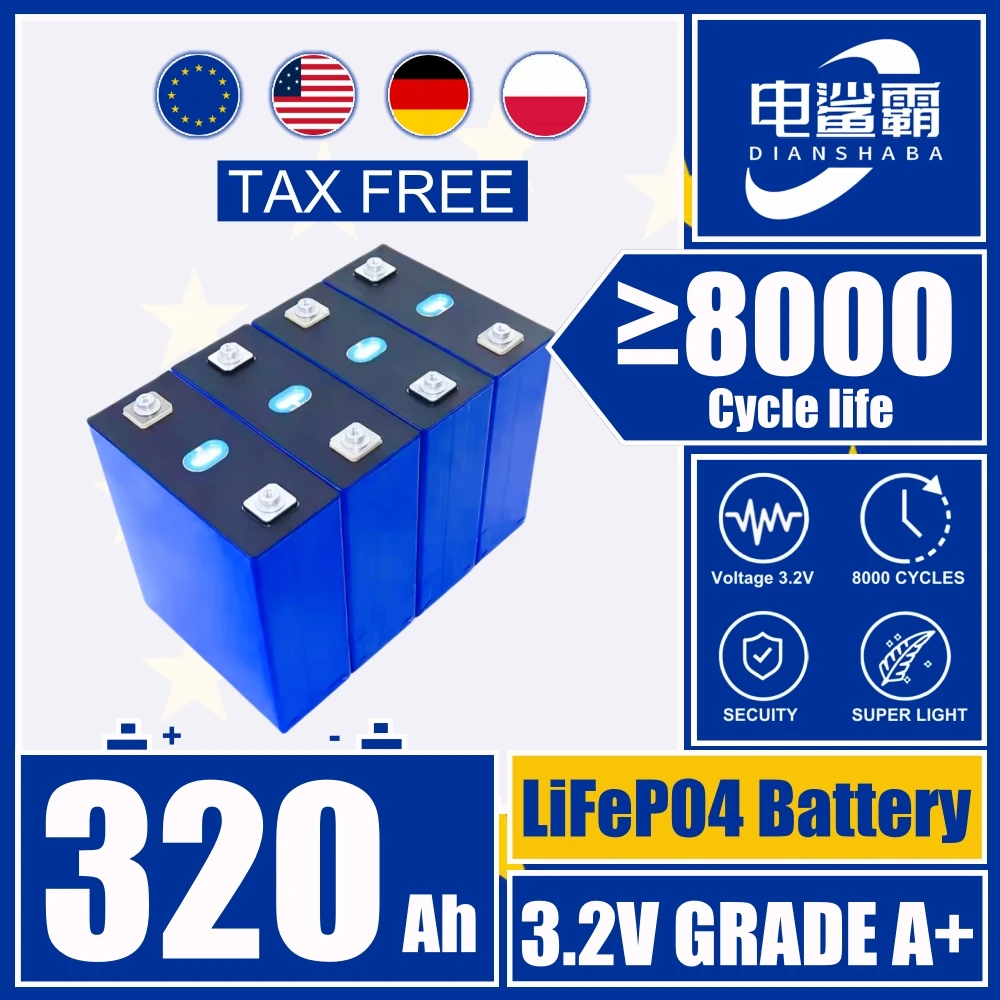 

Lifepo4 Battery 320 Ah 3,2 V brandneue DIY 12V 24V 48V wiederaufladbare Batterien RV Vans Campers EV Boats Yacht Golf Carts Fork