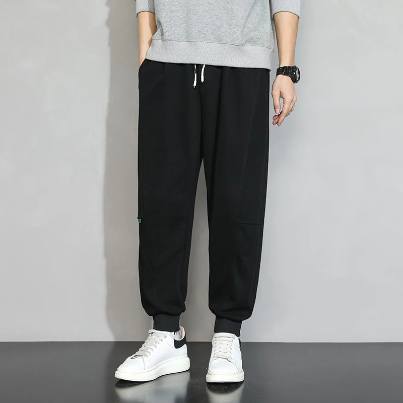 

2022 Men Clothing Casual Sweatpants Solid Color Men's Sports Pants Oversized Elastic Waist Man Trousers Black Plus Size M-8XL