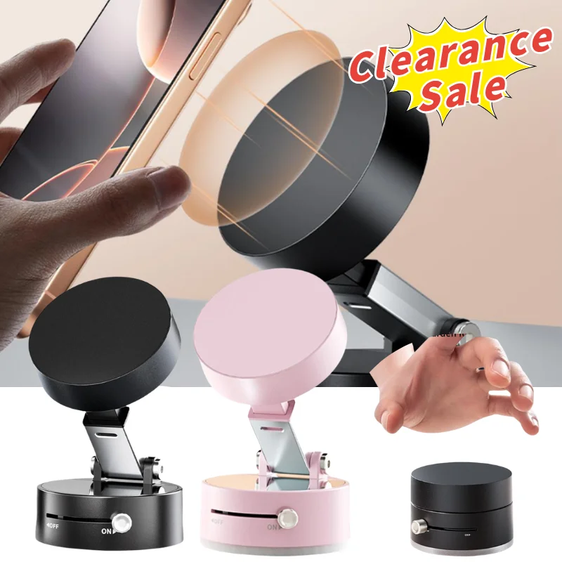 Suporte Magnético para Telefone Preto e Rosa 360° °   Suporte Rotativo e Dobrável para Mesa e Carro, Suporte Portátil para Telefone, Liquidação