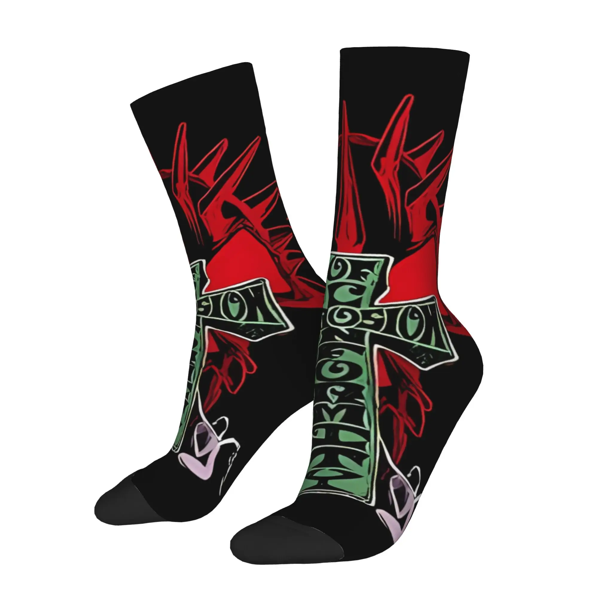 Funny Sock Corrosion Of Conformity Corrosion Of Conformity Band Vintage Seamless Pattern Printed Men Socks Casual Men's Socks