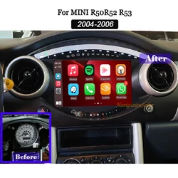 Android 13 For Mini Cooper R50 R52 R53 2004-2006 Radio Stereo Upgrade CarPlay Android Auto Head Unit Screen Replacement Gps Navi