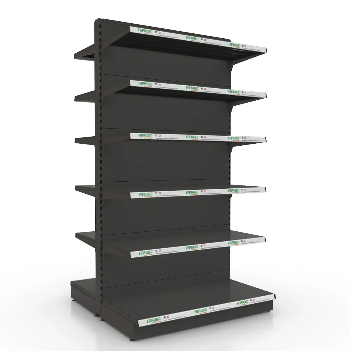 Iron Metal Shelf for Supermarket, Convenience Store Equipment, Snack Shop Display Racks, Gondola Shelves, 1PC