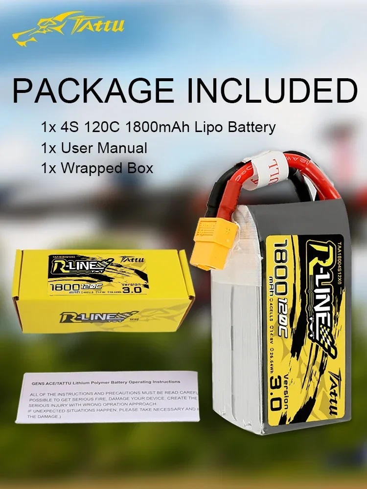 Tattu R-Line Version 3.0 V3 1300/1400/1550/1800/2000mAh 120C 4S 6S 4.2V Lipo Battery XT60 Plug FPV Racing Drone RC Quadcopter