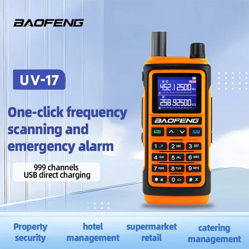 1 قطعة Baofeng الأصلي UV-17 999CH لمسافات طويلة اتجاهين هام راديو متعدد الفرقة AM الهواء الفرقة جهاز إرسال واستقبال عالي التردد