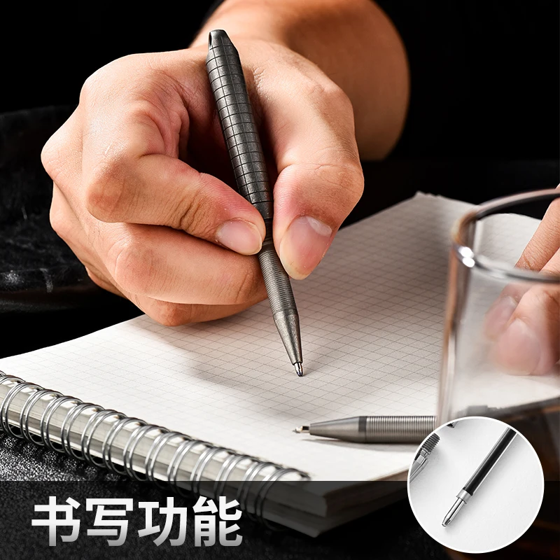 티타늄 볼트 액션 펜, 텅스텐 헤드 미니 볼펜, 야외, 작업, 쓰기, 특별 선물을위한 내구성 EDC 펜