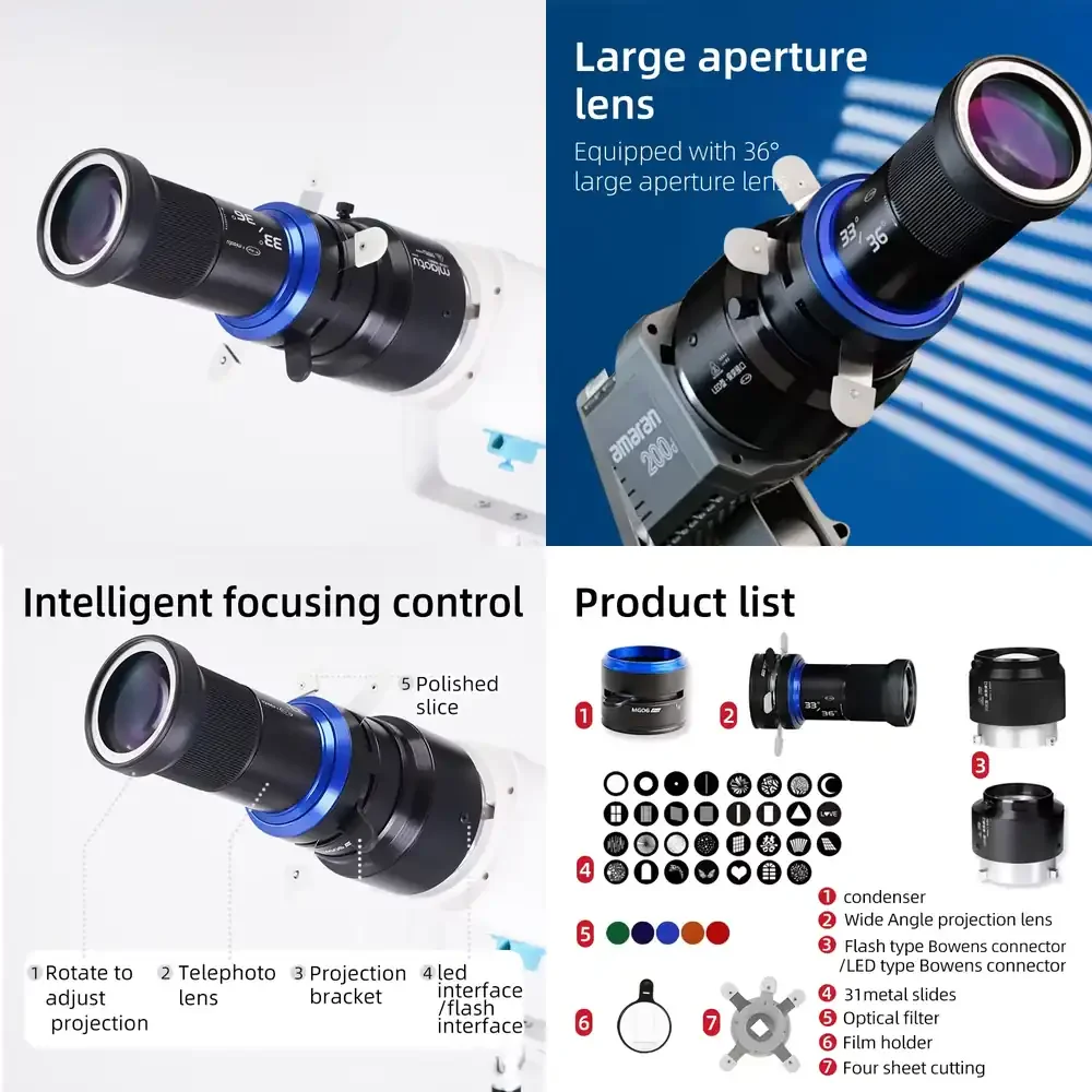 MIAOTU MG06MAX (LED Light Edition) Cone Snoot Photo Optical Spotlight Art Light Cylindrical Flash Spotlight
