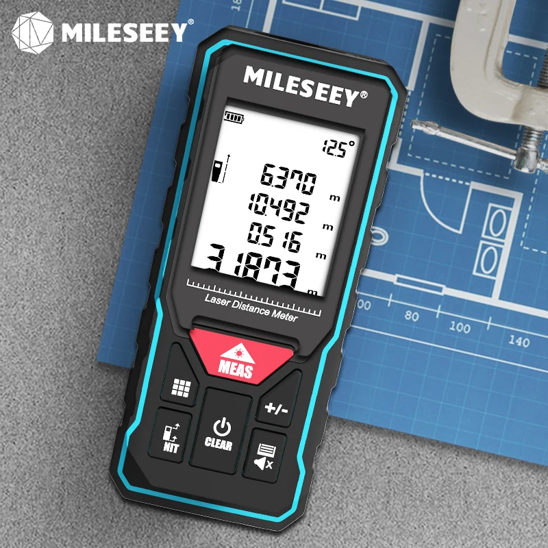 MILESEEY X6 Rechargeable Laser Distance Meter 40M 60M 80M 100M Laser Tape Measuring with Tilt Angle Sensor, Measure Tools