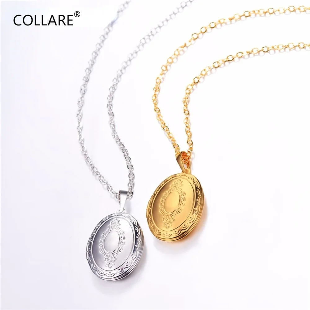 Chainspro Vintage Oval Locket Pendant Women/Men Jewelry Wholesale Gold/Silver Color Classic European Pendant Necklace P571