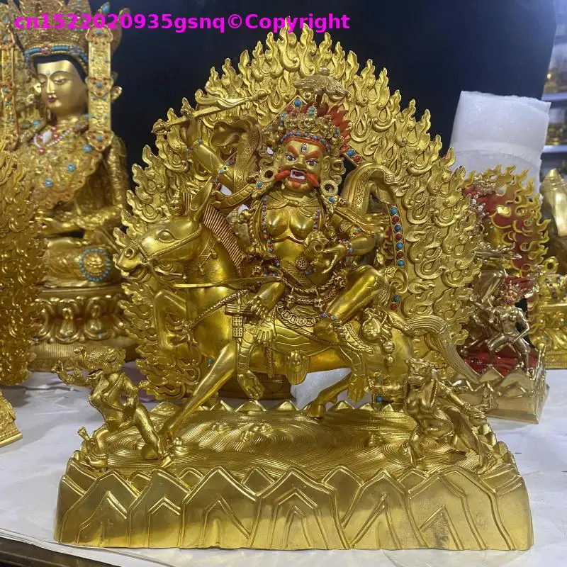 Special offer Exquisite copper carving Buddha Palden Lhamo Lucky Goddess Guardian statue Buddhist altar tibetan family worship