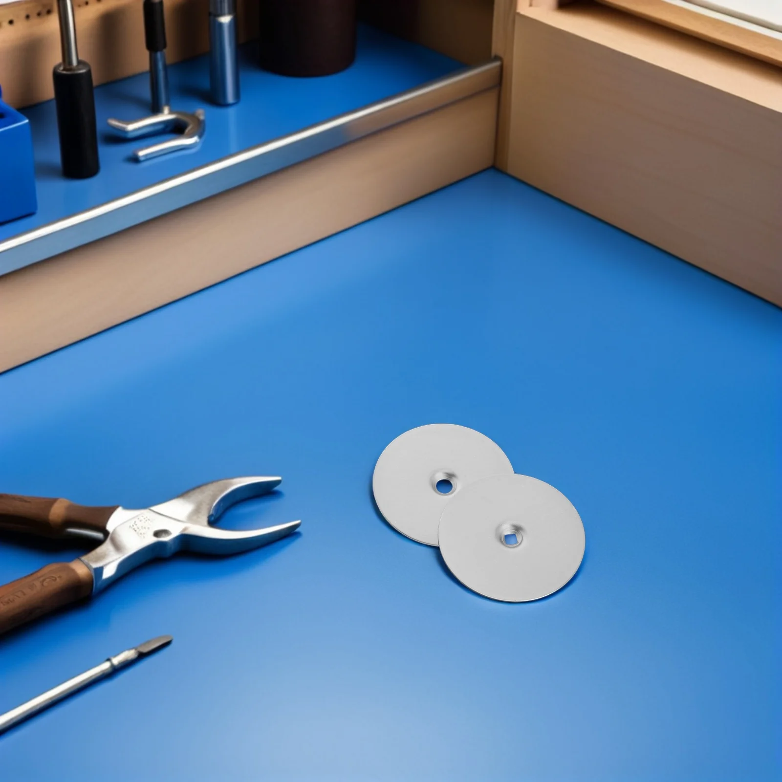 2 قطعة باب من الفولاذ المقاوم للصدأ ثقب غطاء لوحات مستديرة ديدبولت غطاء لوحة مقبض الباب ثقب حشو مقبض أمان المنزل إصلاح 67 مللي متر #1