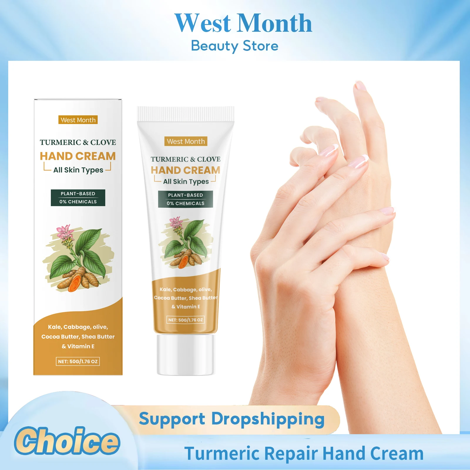 

Turmeric Repair Hand Cream Anti Cracked Reduce Pigmentation Moisturizing Brightening Smoothing Wrinkle Soft Hydrating Hand Cream