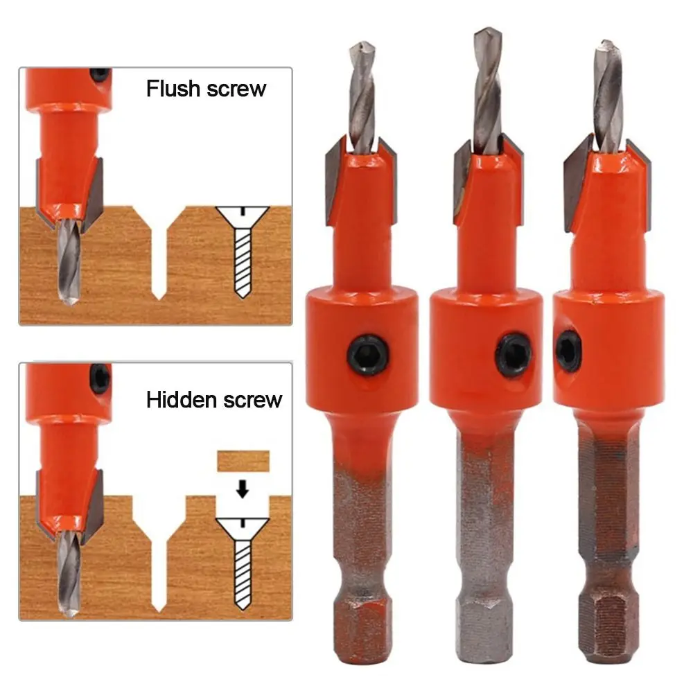 Multifunctional Countersink Drill Bit Woodworking Hex Shank Hole Opener Drilling Tools Wood Metal Hole Cutter Countersink Drill