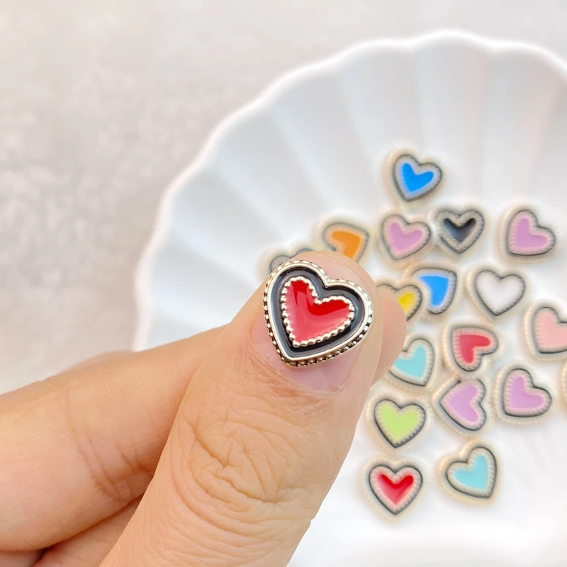 50Pcs New Cute Resin Mini Colorful Heart Series Flat Back Manicure Parts abbellimenti per accessori per fiocchi per capelli