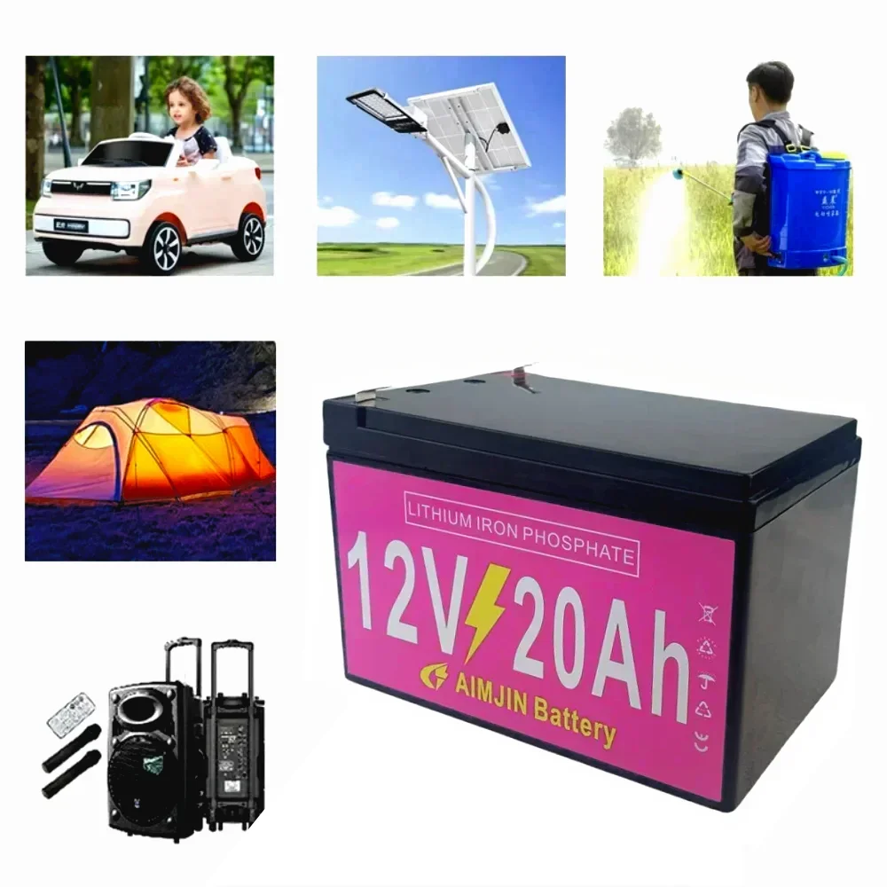 

2025 New LiFePO4 Battery 12V 20Ah Pack Lithium Iron Phosphate Batteries Built-in BMS