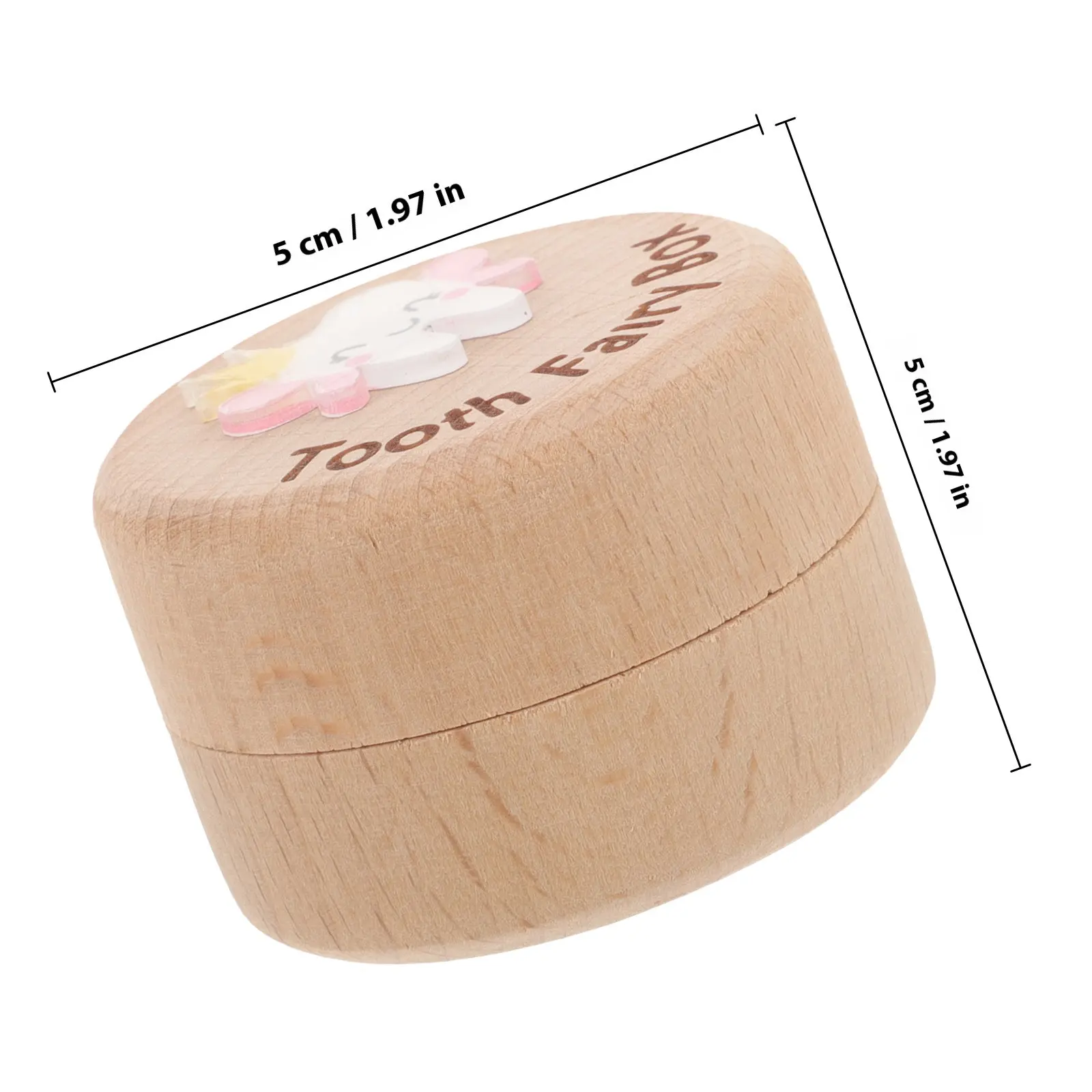 Wooden Baby Tooth Box Large Capacity Cartoon Design Kids Teeth Holder Fetal Hair Keepsake Organizer Baby First Tooth Collection