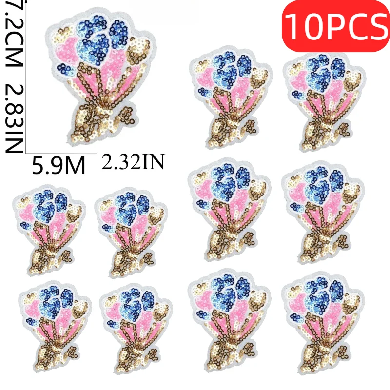 Lots of New Cherry Small 10/100PCS Wholesale Mouth Sequins Embroidery Set of PatchesBead Embroidery Flower Mark English Letters