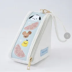 Hello Kitty Melody Makeup Bag Sanrio Series Cinnamoroll Kulomi Towel Embroidered Triangle Makeup Bag Portable Small Storage Bag