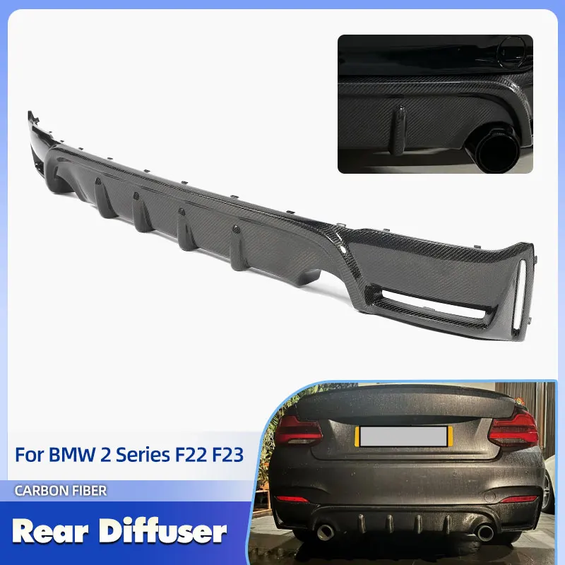 Difusor de parachoques trasero de coche, alerón de fibra de carbono para BMW Serie 2 F22 F23 220i 230i 235i 228i M Sport 2014-2017, labio trasero FRP